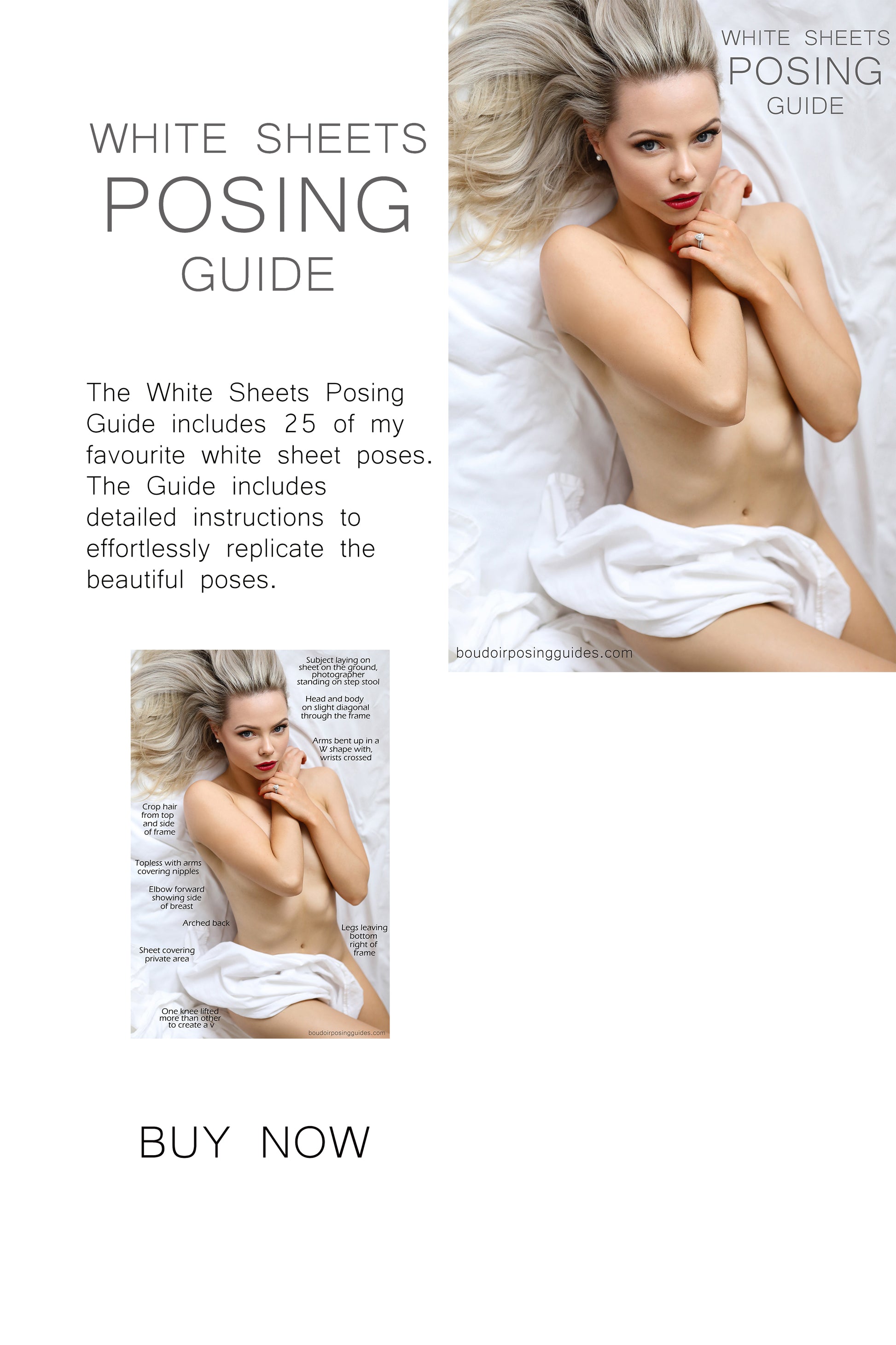 white sheet posing guide